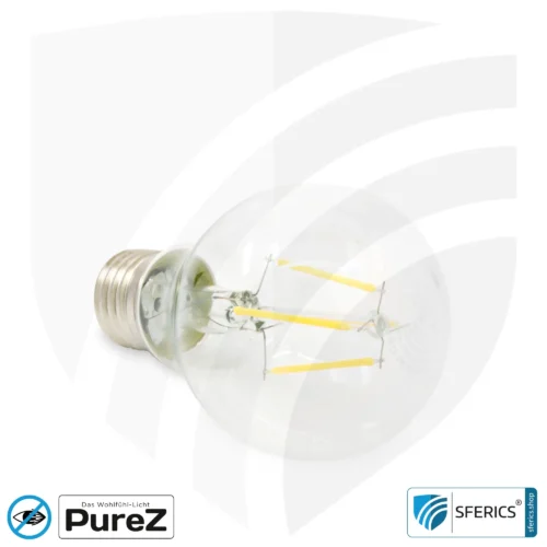 4,2 Watt LED Filament Pure-Z NEO | Hell wie 38 Watt, 400 Lumen | CRI 97 | flimmerfrei | warmweiß | E27 | klar