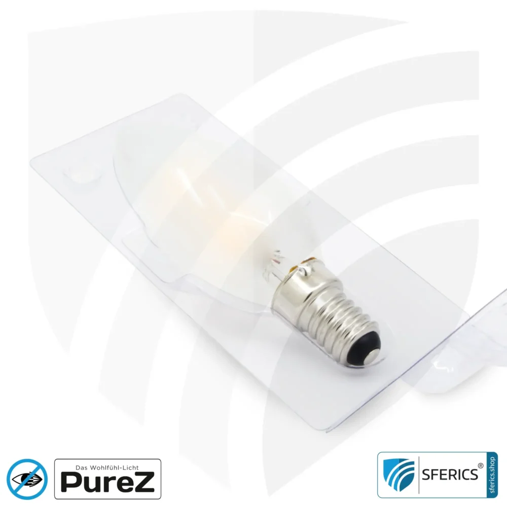 4 Watt LED Filament Kerze Pure-Z NEO | Hell wie 38 Watt, 400 Lumen | CRI 97 | flimmerfrei | warmweiß | E14 | matt