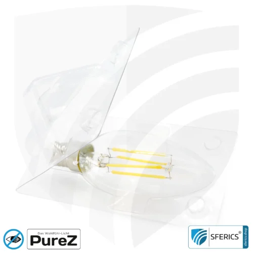 4 Watt LED Filament Kerze Pure-Z NEO | Hell wie 38 Watt, 400 Lumen | CRI 97 | flimmerfrei | warmweiß | E14 | klar