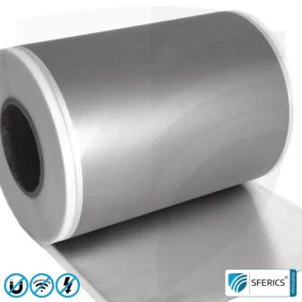 Magnetfeld Abschirmfolie M2A | sehr dünne, zweilagige Folie zur wirkungsvollen Magnetfeld Abschirmung | Aluminiumoberfläche für sehr hohe HF Schirmdämpfung | 21 cm Breite | erdbar