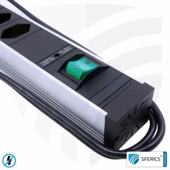 Steckdosenleiste 4-fach, geschirmt NF | mit Ein/Aus Schalter | Typ J für Schweiz, Liechtenstein, usw.